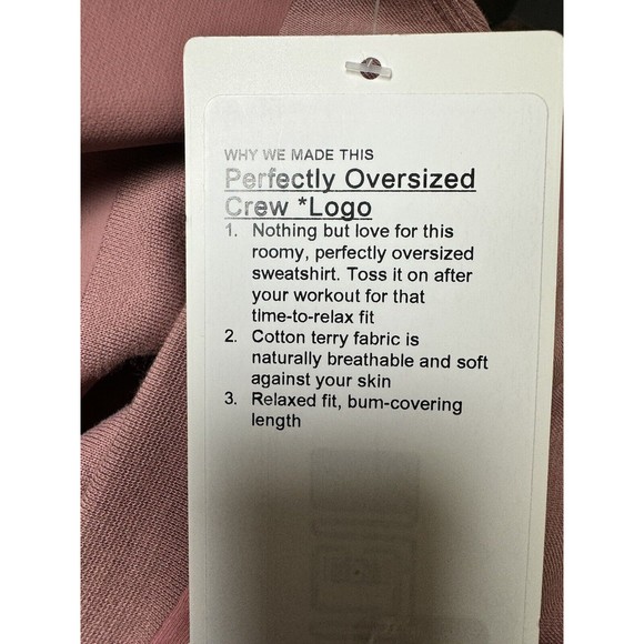 Lululemon Perfectly Oversized Crew *Logo Sweatshirt Spiced Chi Women’s Size 8 - Picture 9 of 10
